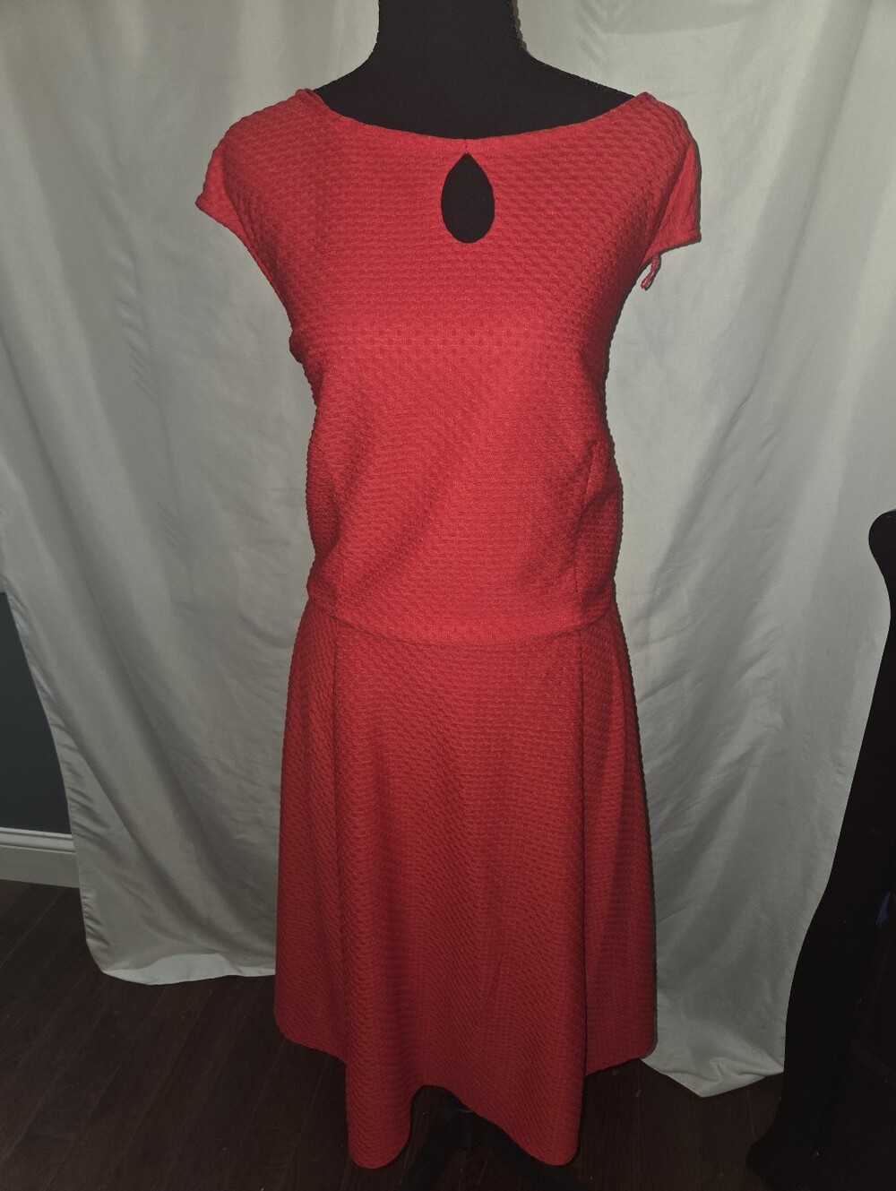 London Style Red Sleeveless Skater Dress